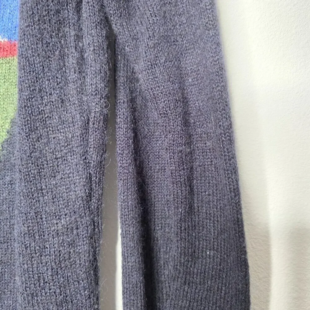 Woolrich Scenic Graphic Wool Mohair Blend Knit Sweater Mountain Camp Landscape